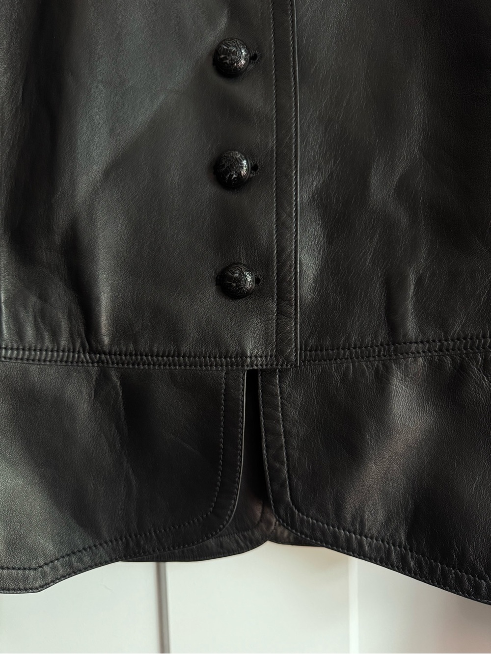 Stunning Burberry London Lamb Leather Equestrian Moto Black Jacket Coat 12 - Picture 6 of 13